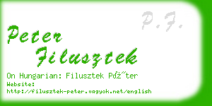 peter filusztek business card